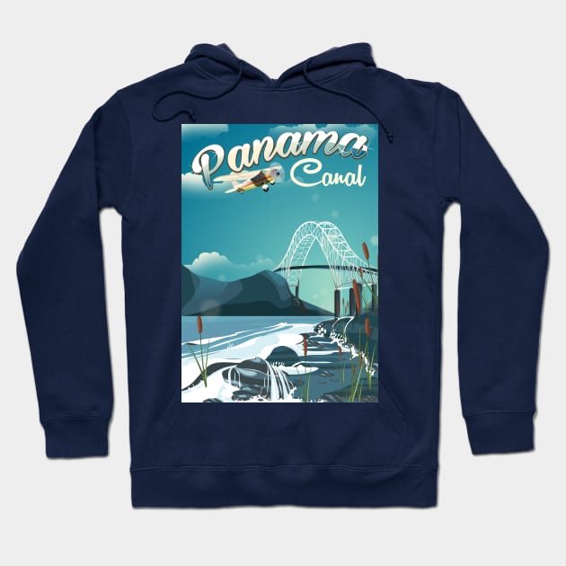 Panama Canal travel poster Hoodie by nickemporium1